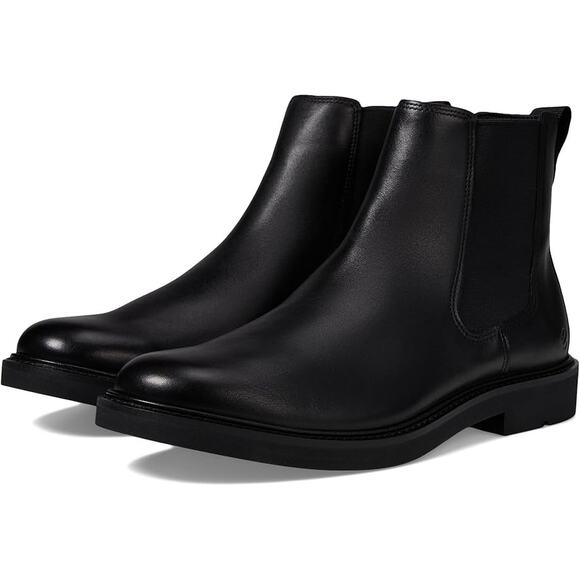 Ecco Mens Metropole London Ankle Chelsea Boots EU 40 US 6-6.5 Black Leather NIB - Picture 1 of 13